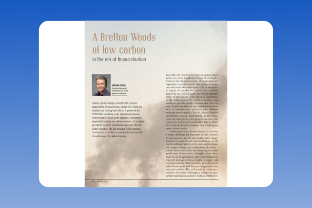 Um Bretton Woods de baixo carbono na era da financeirização_Politika_Alfredo Sirkis_08.2016